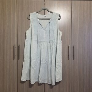 Sleeveless Chambray Light Blue Dress